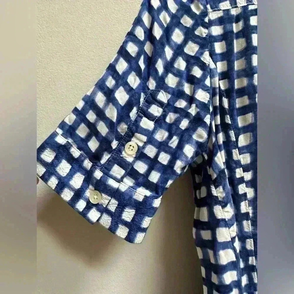 Like new Anthropologie 11.1 Tylho Adanne Checkered Plaid Button Down Shirt Tunic - Picture 8 of 9